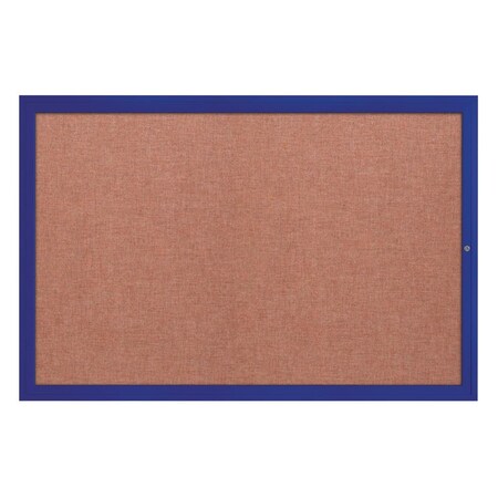 United Visual Products Slim Enclosed Corkboard, 24"x36", Gold Alum Frame/Rubber UVEB2436-GOLD-RUBBER